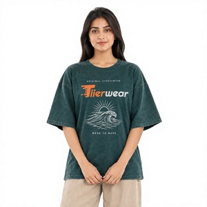 เสื้อยืดลำลองผู้หญิงไซส์ใหญ่ ผ้าฝ้าย 100% 200 GSM ซักแล้วแห้งไว ระบายอากาศดี แฟชั่นสตรีท รับผลิตแบบ OEM แบรนด์ส่วนตัว - Product Image 1