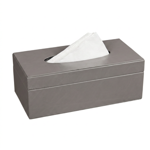 Caja de pañuelos y servilletero de cuero vegano de lujo, ecológico, con detalles verdes para decoración de coches clásicos y oficinas - Product Image 1