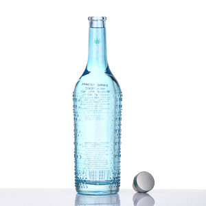 Botellas de 500 ml para <span class=keywords><strong>Tequila</strong></span> y <span class=keywords><strong>Mezcal</strong></span>, Personalizadas, Azules Transparentes, con Relieve de Puntos, Botellas de Vidrio Vacías para Licores de 700 ml y 750 ml - Product Image 4