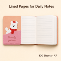 Carnet de notes mignon pour filles, format A7, mini, dessin animé, kawaii, avec stylo