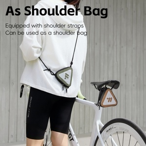 WEST BIKING 2 en 1 Mini sac de selle de vélo réfléchissant Compact Portable sac de queue de vélo multifonctionnel Triangle sac à bandoulière - Product Image 6