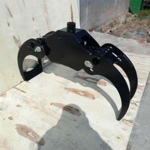 Attachement de grappin à bûches pour mini-pelle | Grappin rotatif hydraulique à 360 ° | Grappin à bois/bûches robuste - Product Image 2