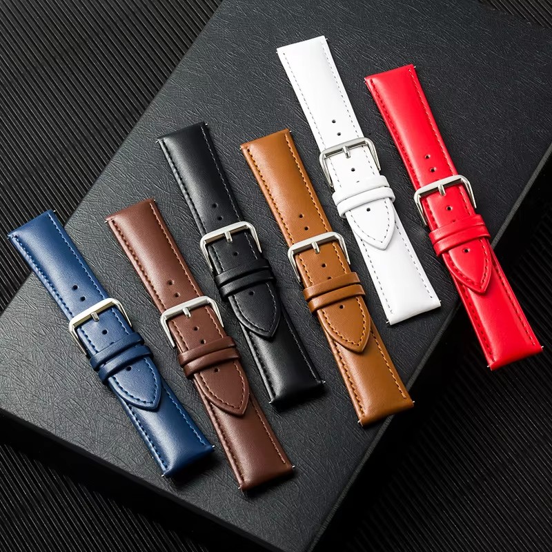 Universal Cowhide Leather Watch Strap 18mm 19mm 20mm 22mm Vintage Leather Watches Straps Plain Soft Watchband