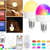 Ampoule LED RGB à télécommande pour décoration de fête, ampoule LED pour utilisation en soirée, ampoule LED E14/26/27, lampe LED, décoration de vacances, ampoule LED rechargeable