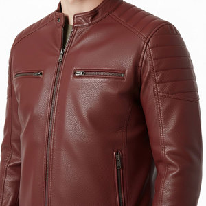 <b>Long</b> Sleeve Sporty Stand Collar High Quality Leather <b>Jacket</b> Breathable Winter Warm <b>Men</b> Front Reversible Waterproof - Product Image 3