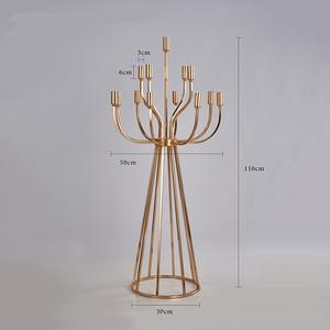 IFG – bougeoirs en métal, 16 têtes, grande fleur, corona en verre, centre de table de mariage, bon marché - Product Image 6