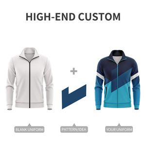 Tùy Chỉnh Thăng Hoa Men's Polyester Tracksuit Bóng Đá Thể Thao Mặc Đào Tạo Tracksuit Đầy Đủ Zip Men's Mùa Đông Bộ Đồ Thể Thao Set X25811 - Product Image 2