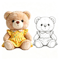 Ours en peluche personnalisé en gros avec robe mignonne, jouet en peluche doux, mini animal en peluche 15cm/20cm/25cm