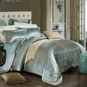 Top Luxury100% Mulberry Silk Light Green Duvet Cover Silky High-end <strong>Silver</strong> Bed Sheet Home Textile <strong>Bedding</strong> Sets Wholesaler - Product Image 6