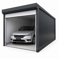 Garage préfabriqué en conteneur de 20 pieds, garage modulaire en acier portable avec porte enroulable pour le stockage de véhicules