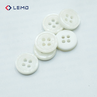 Kancing Resin Mutiara Putih Klasik Grosir Pabrik untuk Sweater Kemeja Bulat Kecil Empat Lubang Sampel Tersedia dari Cina