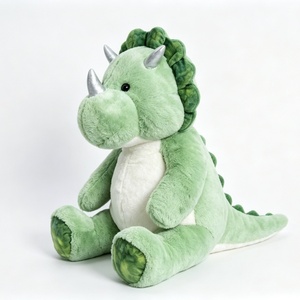 Peluche de dinosaurio verde personalizado, peluche de Triceratops, peluche de dinosaurio sentado, peluche de dinosaurio adorable - Product Image 5
