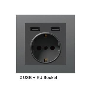 Electrical Switched <strong>Socket</strong> 2 Gang <strong>Double</strong> Pole <strong>Power</strong> Switch <strong>Socket</strong> 86mm*146mm EU+USB <strong>Socket</strong> - Product Image 6