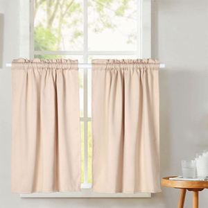 Kitchen Curtains Short Cafe Curtain Set for Windows <b>Leaf</b> Print Tiers 2 Panels - Product Image 2
