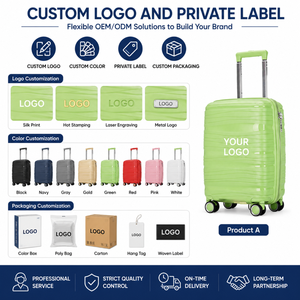 <span class=keywords><strong>Valise</strong></span> personnalisée avec logo, coque rigide en PP, ensemble de voyage couleurs assorties, coque côtelée, poignée de transport, assortiment en stock - Product Image 4