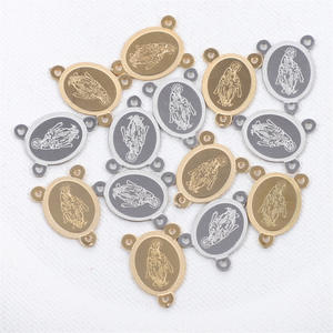 Piezas de Rosario Colgante de acero inoxidable Colgante religioso Medallas DE LA Virgen María de metal para la fabricación de collares - Product Image 2