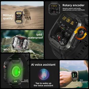 Reloj Inteligente MK66 con Pantalla Táctil de 1.85 Pulgadas, <span class=keywords><strong>GloryFit</strong></span>, Resistente al Agua IP68, Reloj Inteligente Resistente MK66 para Hombres, Deportes al Aire Libre - Product Image 4