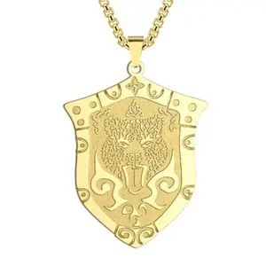 Yiwu Aceon Stainless Steel Shield Shape Embossed Engraving Image Text Badge Men's Viking Symbol Medal Pendant