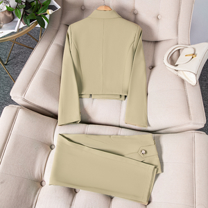 2411 ensemble de bureau élégant pour femmes tailleur-<span class=keywords><strong>pantalon</strong></span> à double boutonnage avec décoration de bouton pour les fêtes d'affaires événements formels - Product Image 3