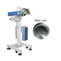 Impresora láser de lata de metal, 20w, 30w, 50w, 100w, máquina de marcado láser voladora de fibra para cerveza, Impresión de código de fecha de caducidad