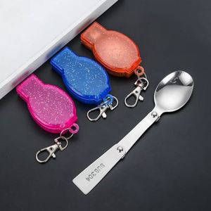 Custom Portable Outdoor 304 Stainless Steel Folding <b>Spoon</b> Travel Mug Braising Cup Triple Fold <b>Spoon</b> - Product Image 5