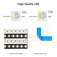 Bande lumineuse LED DC 12V 24V RGBW 4-en-1, puce SMD 5050, 108 120 LED/M, ruban flexible pour salon, chambre à coucher, décoration intérieure