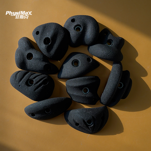 Agarraderas de Escalada en Resina de Estilo Moderno en Negro Oscuro, Gris y Blanco para Rocódromos Educativos y Uso en Gimnasios de Escalada - Product Image 1