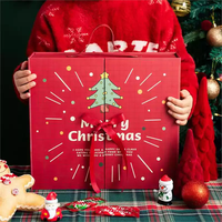 Boîte vide personnalisée pour calendrier de l'Avent imprimé sur papier, boîte cadeau DIY à déplier, boîte en papier pour compte à rebours de Noël