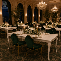 Table à manger en bois massif de style européen, style rustique avec design moderne, table à manger pour 6 personnes pour hôtel, banquet de mariage