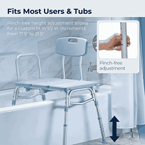 Banco de Transferencia para Bañera con Respaldo y Brazos Laterales, <span class=keywords><strong>Silla</strong></span> de Transferencia de Aluminio Ajustable en Altura para la Seguridad de Ancianos y Personas con Discapacidad en la Bañera - Product Image 2
