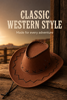 Großhandel Western Cowboyhut mit breiter Krempe – Retro-Stil, ideal für Partys, England, Halloween, Karneval, Herren, Outdoor, Sonnenschutz, Alltagsgebrauch