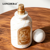 Flacon de parfum vide de luxe en verre cylindrique blanc neutre de 30 ml, 50 ml, 100 ml avec bouchon en plastique blanc