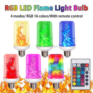 L'<span class=keywords><strong>ampoule</strong></span> <span class=keywords><strong>LED</strong></span> RVB à effet de flamme crée une lueur de feu scintillante réaliste avec des fonctions multicolores changeantes et une télécommande pratique - Product Image 3