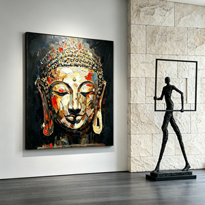 Handpainted Oil Painting Buddha Canvas Art for Wall Decoration Abstract <strong>Artwork</strong> - Product Image 3