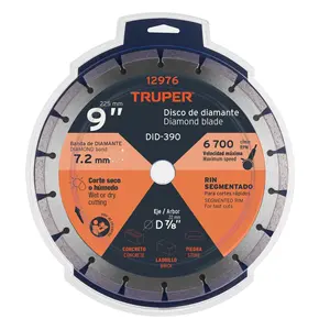 Master con 10 unidades disco de diamante de 9 'x 2,7mm, llanta segmentada, truper - Product Image 4