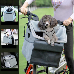 Verstellbarer Nylon-Hundekorb für Fahrräder mit Gürtelschloss, Wasserdichter Tragbarer Reiserucksack für Kleine Haustiere, Fahrrad-Haustierträger - Product Image 4