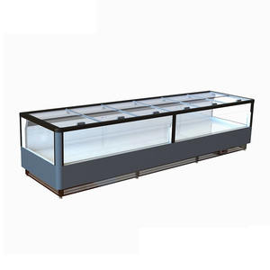 Congélateur coffre commercial Vitrine îlot supérieur en verre Congélateur îlot <span class=keywords><strong>combiné</strong></span> - Product Image 2