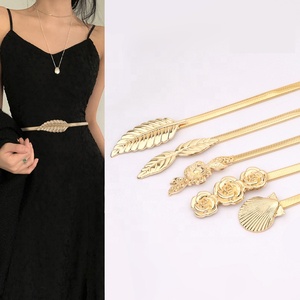 Cinturones de <span class=keywords><strong>Cadena</strong></span> Metálica Elástica Plateada y Dorada de Moda, Cinturón Delgado de Lujo <span class=keywords><strong>para</strong></span> Mujer, Cinturón de <span class=keywords><strong>Cadena</strong></span> Brillante <span class=keywords><strong>para</strong></span> Vestido - Product Image 4