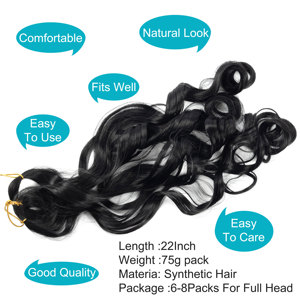 # TBUG Pony Curly Twist <span class=keywords><strong>Ruwa</strong></span> 75g Synthetische glänzende Seide Französisch Curly Crochet Braids Welliges, gestrecktes Flechthaar - Product Image 5