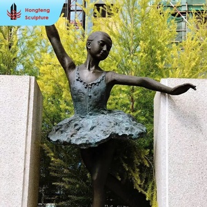 Escultura Gigante de Bronce de Tamaño Real de una Hermosa Chica del Renacimiento, Escultura Colorida de una Mujer Bailando - Product Image 6