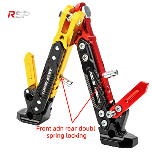Béquille latérale de moto <span class=keywords><strong>en</strong></span> alliage <span class=keywords><strong>d</strong></span>'aluminium CNC réglable RSP, support de béquille, patin antidérapant, capacité de 300 kg, moto - Product Image 6