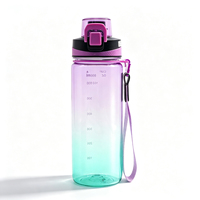 Bouteille d'eau en plastique dégradé de 800 ml, sans BPA, anti-fuite, portable, réutilisable, pour le sport et l'usage quotidien