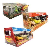 Boîte cadeau portable en PVC pour jouets modèles d'animaux dinosaures pour enfants, ensemble de jeu d'imitation DIY