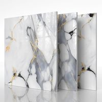 Panneau mural en PVC lisse blanc, carrelage de douche, salle de bain et cuisine, imperméable, auto-adhésif, motif marbre