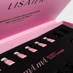 Tùy chỉnh chai nhỏ mỹ phẩm Hộp bao bì màu hồng với logo sản phẩm chăm sóc da các tông lật bao bì - Product Image 2