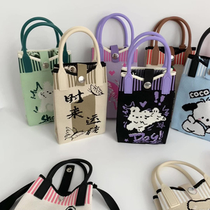 حقيبة هاتف لاندفوند الأنيقة المحبوكة للارتداء عبر الجسم مع عجلات AB ومشبك فيلكرو وزخرفة متقاطعة للنساء - Product Image 5