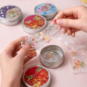 Ocean Crystal <b>Slime</b> Putty <b>Toy</b> Mermaid Blue Glitter Shell Charm Sensory Fidget Party Supplies Wholesale Tin Gift - Product Image 2
