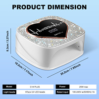 Lampe à ongles carrée C14, colorée, élégante, haute puissance, séchage rapide, machine de polymérisation UV pour vernis gel, 67 perles LED, en stock