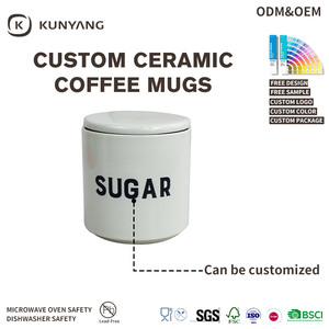 Ensemble de pots en céramique blanche nordique minimaliste, pots à café, thé et sucre en céramique avec couvercle pour la décoration de la cuisine - Product Image 4