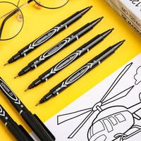 Lot de 10 marqueurs noirs à double pointe fine pour dessin permanent CD Marqueur pour dessin d'art Croquis Dooding Vente en gros